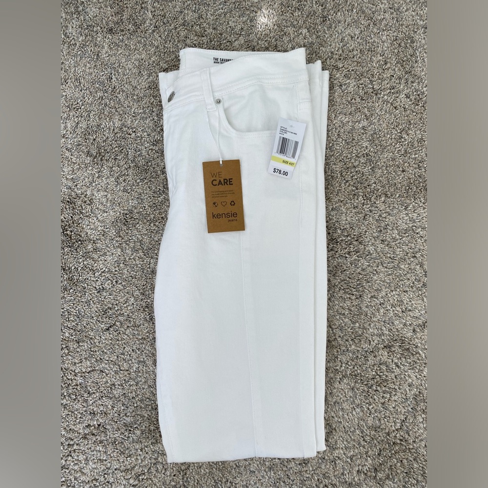 Kensie The Savannah High Rise Flare White Jean